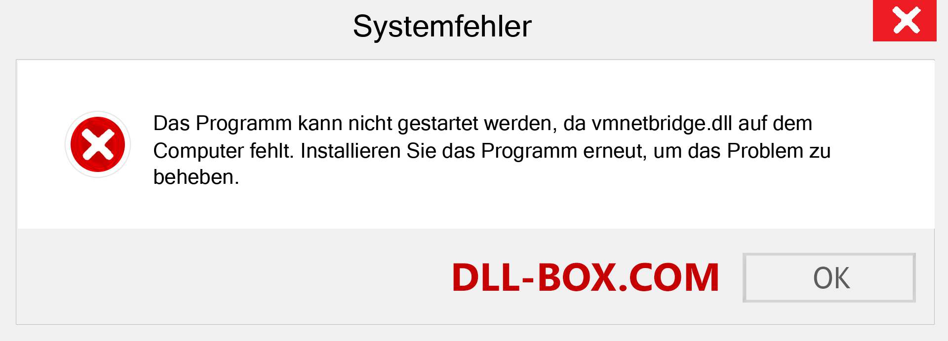 vmnetbridge.dll-Datei fehlt?. Download für Windows 7, 8, 10 - Fix vmnetbridge dll Missing Error unter Windows, Fotos, Bildern